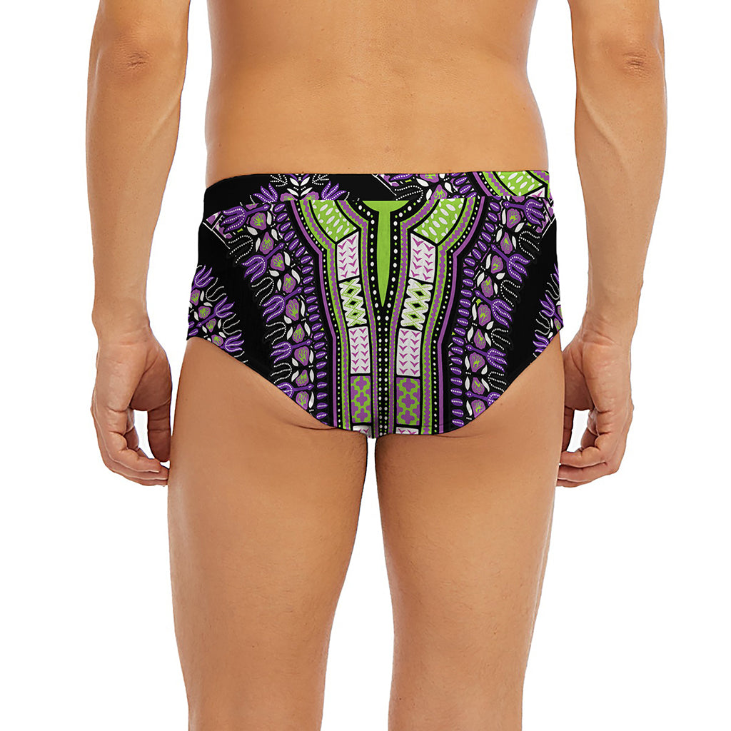 Black And Purple African Dashiki Print Men's Briefs