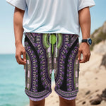 Black And Purple African Dashiki Print Men's Cargo Shorts