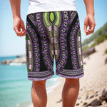 Black And Purple African Dashiki Print Men's Cargo Shorts