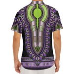Black And Purple African Dashiki Print Men's Deep V-Neck Shirt