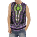 Black And Purple African Dashiki Print Men's Fitness Tank Top