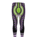 Black And Purple African Dashiki Print Men's Leggings
