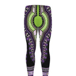 Black And Purple African Dashiki Print Men's leggings
