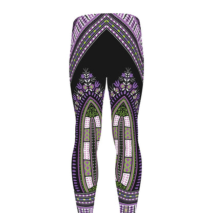Black And Purple African Dashiki Print Men's leggings
