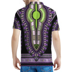 Black And Purple African Dashiki Print Men's Polo Shirt