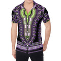 Black And Purple African Dashiki Print Men's Shirt