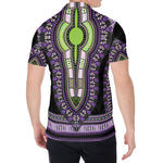 Black And Purple African Dashiki Print Men's Shirt