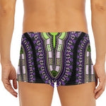 Black And Purple African Dashiki Print Men's Short Boxer Briefs