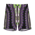 Black And Purple African Dashiki Print Men's Athletic Shorts