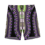 Black And Purple African Dashiki Print Men's Sports Shorts