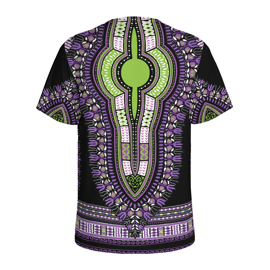 Black And Purple African Dashiki Print Men's Sports T-Shirt
