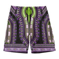 Black And Purple African Dashiki Print Men's Swim Trunks