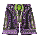 Black And Purple African Dashiki Print Men's Swim Trunks