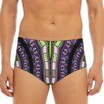 Black And Purple African Dashiki Print Men's Triangle Swim Briefs
