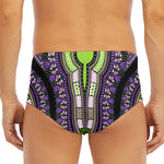 Black And Purple African Dashiki Print Men's Triangle Swim Briefs