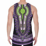 Black And Purple African Dashiki Print Men's Velvet Tank Top