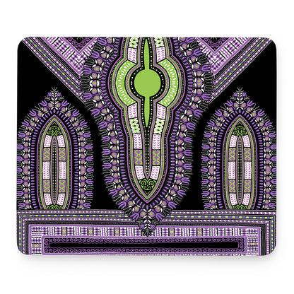 Black And Purple African Dashiki Print Mouse Pad