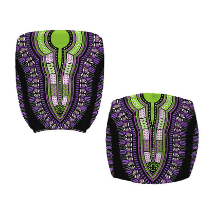 Black And Purple African Dashiki Print Office Chair Cover