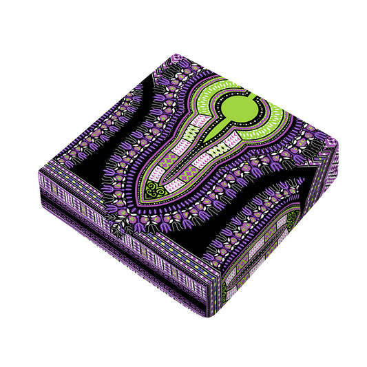 Black And Purple African Dashiki Print Outdoor Seat Cushion Cover