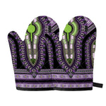 Black And Purple African Dashiki Print Oven Mitts