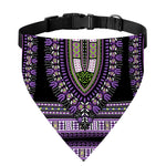 Black And Purple African Dashiki Print Over The Collar Dog Bandana