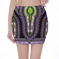 Black And Purple African Dashiki Print Pencil Mini Skirt