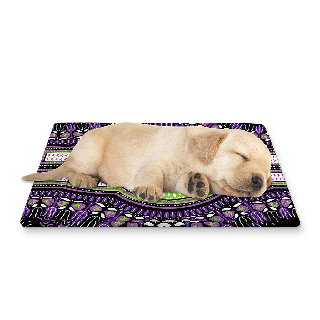 Black And Purple African Dashiki Print Pet Cooling Mat Cover
