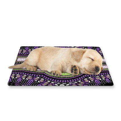 Black And Purple African Dashiki Print Pet Cooling Mat Cover