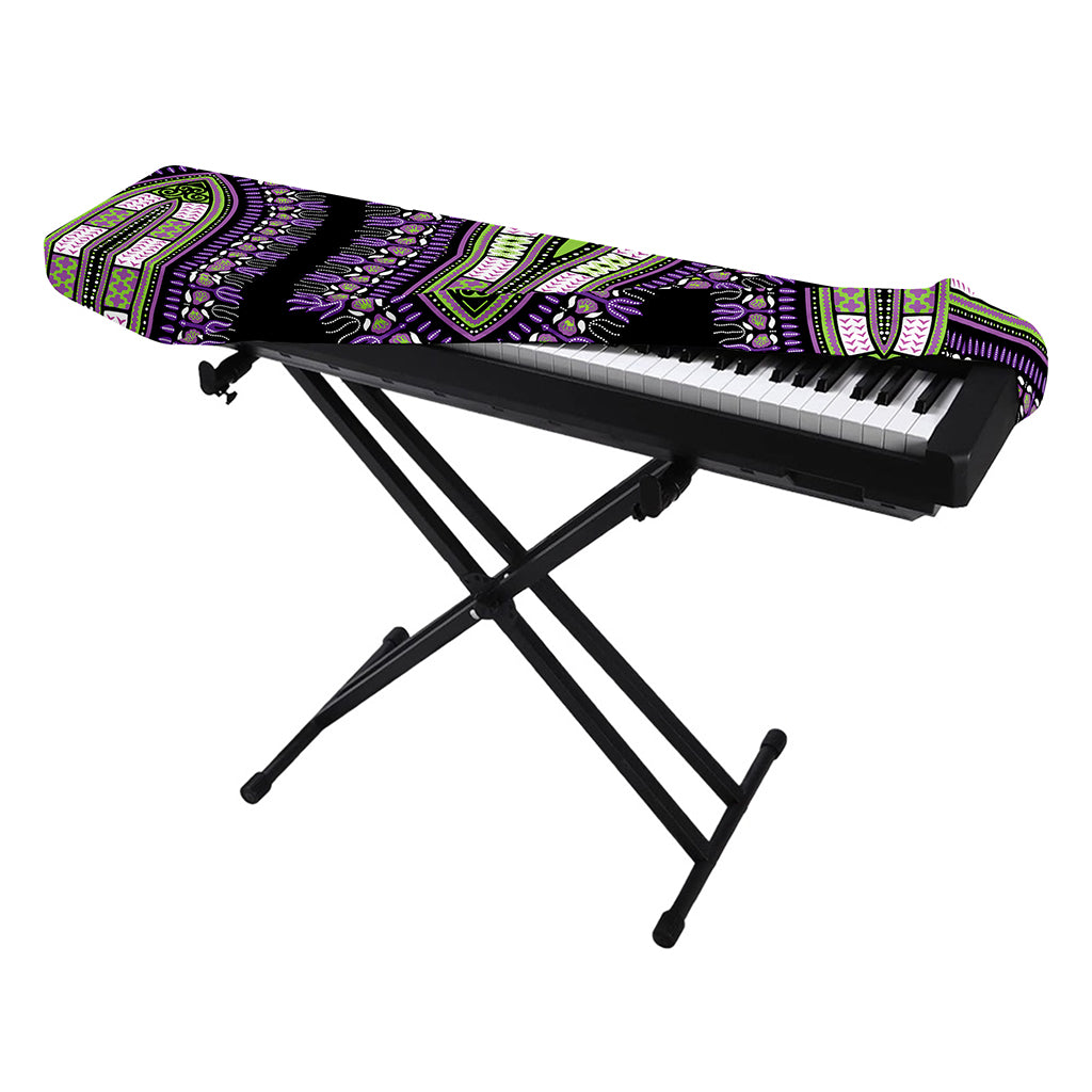 Black And Purple African Dashiki Print Piano Keyboard Cover