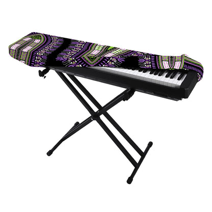 Black And Purple African Dashiki Print Piano Keyboard Cover