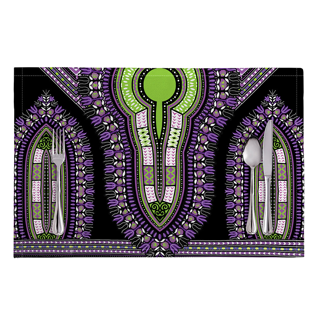 Black And Purple African Dashiki Print Placemat