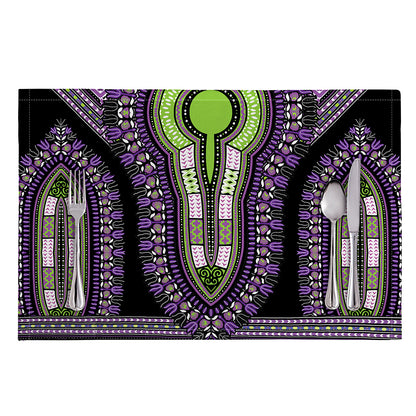 Black And Purple African Dashiki Print Placemat