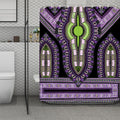 Black And Purple African Dashiki Print Polyester Shower Curtain