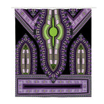 Black And Purple African Dashiki Print Polyester Shower Curtain