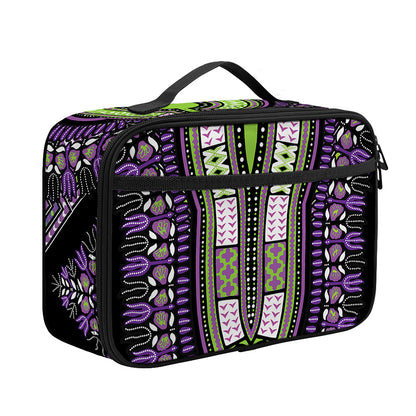 Black And Purple African Dashiki Print Portable Lunch Bag