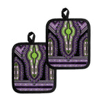 Black And Purple African Dashiki Print Pot Holders