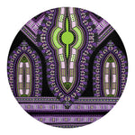 Black And Purple African Dashiki Print Round Blanket
