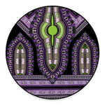 Black And Purple African Dashiki Print Round Floor Mat