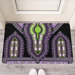 Black And Purple African Dashiki Print Rubber Doormat