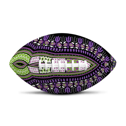 Black And Purple African Dashiki Print Rugby Ball