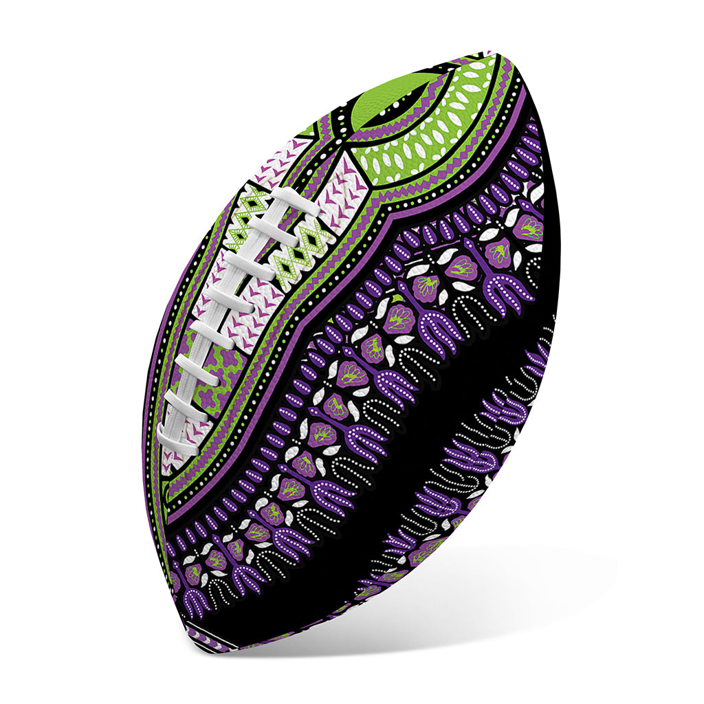 Black And Purple African Dashiki Print Rugby Ball