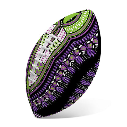 Black And Purple African Dashiki Print Rugby Ball