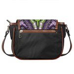 Black And Purple African Dashiki Print Saddle Bag