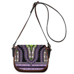 Black And Purple African Dashiki Print Saddle Bag