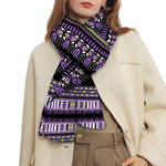 Black And Purple African Dashiki Print Scarf