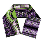 Black And Purple African Dashiki Print Scarf