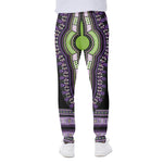 Black And Purple African Dashiki Print Scuba Joggers