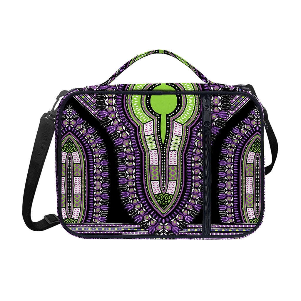 Black And Purple African Dashiki Print Shoulder Strap Bible Bag