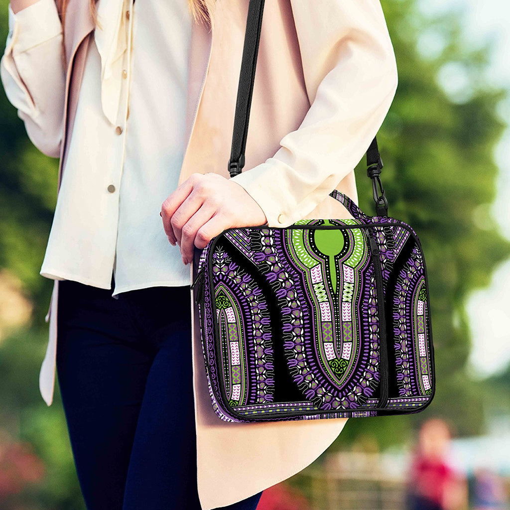 Black And Purple African Dashiki Print Shoulder Strap Bible Bag