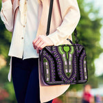 Black And Purple African Dashiki Print Shoulder Strap Bible Bag